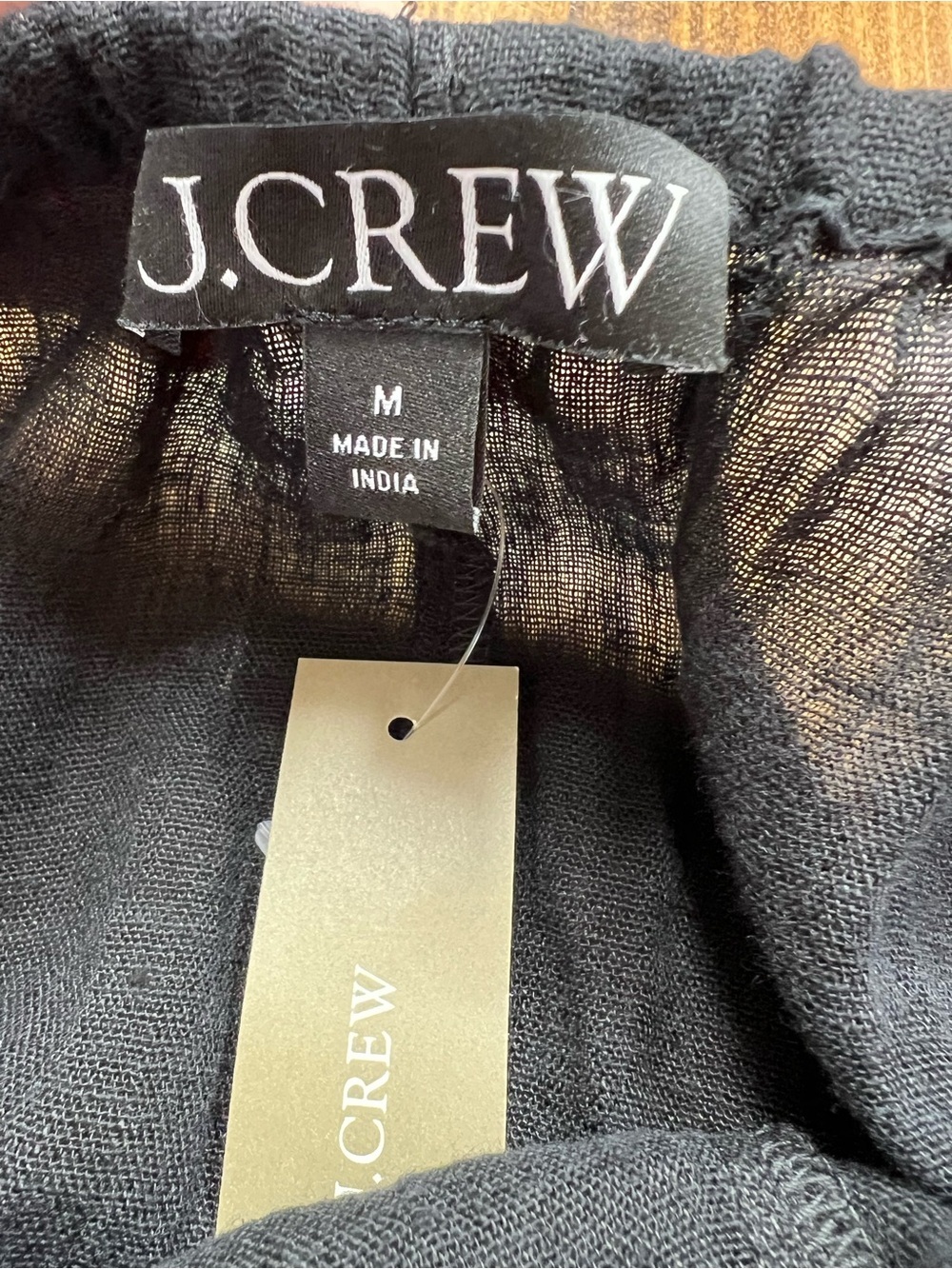 J. Crew Beach pant in Hampton linen-blend Black Size Medium NWT - Picture 8 of 9
